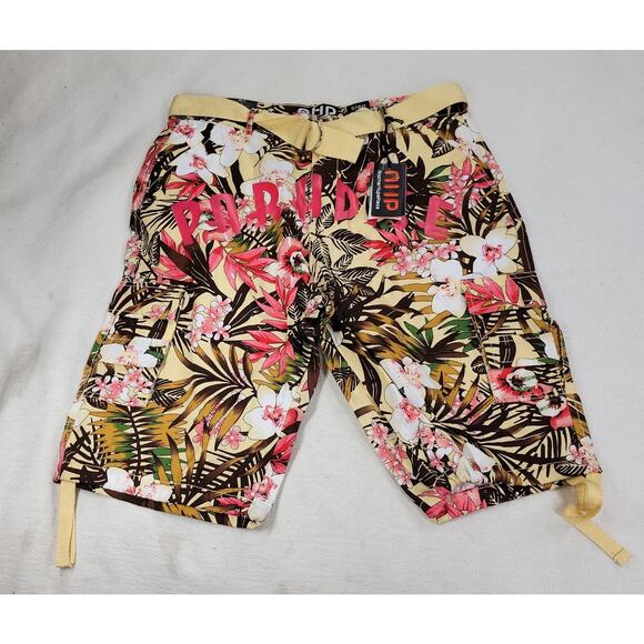 Another Hype Piece Shorts Sz 38 Mens AHP Hawaiian Colorful Floral Bermudas Y2k - Picture 8 of 16